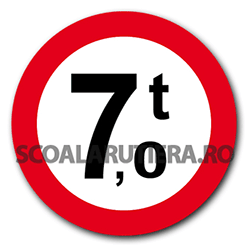 Accesul interzis vehiculelor cu masa mai mare de ... t