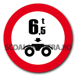 Accesul interzis vehiculelor cu masa pe osia dublă mai mare de ... t