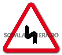 Curbă dublă sau o succesiune de mai mult de două curbe, prima la stânga