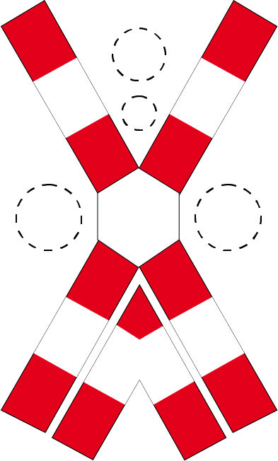 Trecere la nivel cu o cale ferată dublă, fără bariere