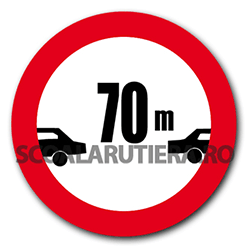 Interzis autovehiculelor de a circula fără a menține între ele un interval de cel puțin ... m