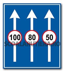 Speed limits for different traffic lanes
