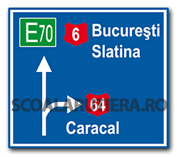 Presemnalizarea direcțiilor la o intersecție de drumuri