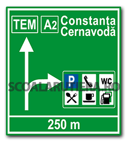 Pre-signalling on motorway for service space