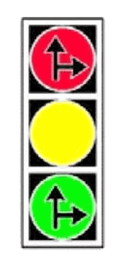 Semafor cu indicarea direcției de deplasare