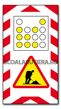 Semnalizarea unui utilaj care se deplasează lucrând