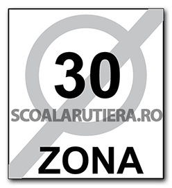 Sfârsitul zonei cu viteză limitată la 30 km/h