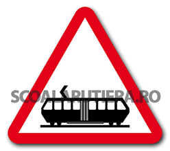 Level crossing with tram lines