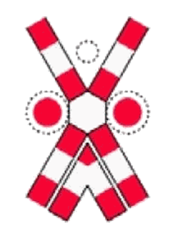 Trecere la nivel cu o cale ferata dubla, fara bariere, prevazuta cu semnale luminoase de avertizare a apropierii trenului