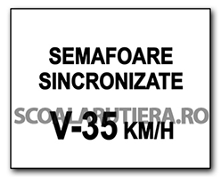 Viteaza recomandată pe un sector de drum cu semafoare sincronizate