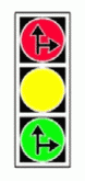 Semafor cu indicarea direcției de deplasare