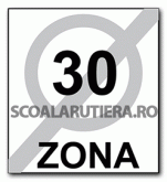 Sfârsitul zonei cu viteză limitată la 30 km/h