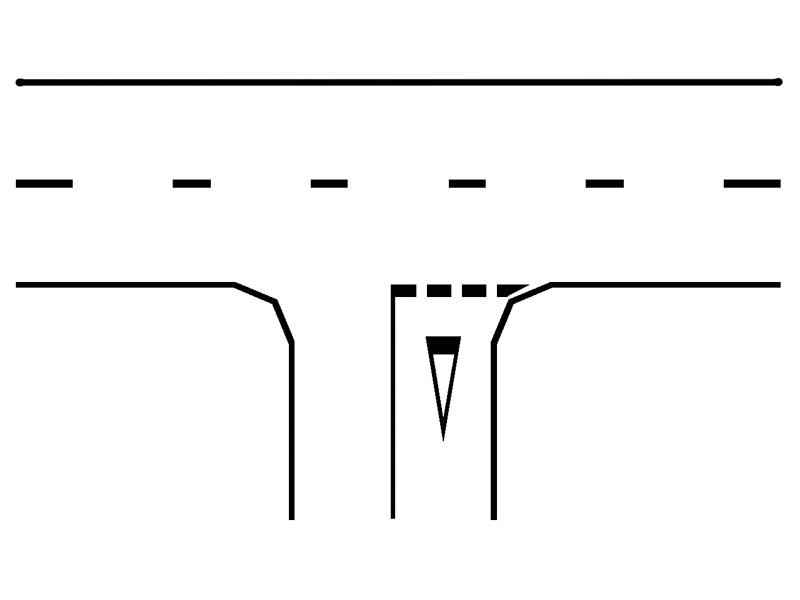 What is the meaning of the road marking in the image?