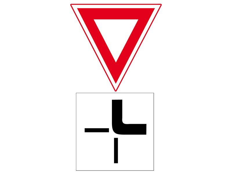 How do you proceed when encountering the sign and the additional panel?