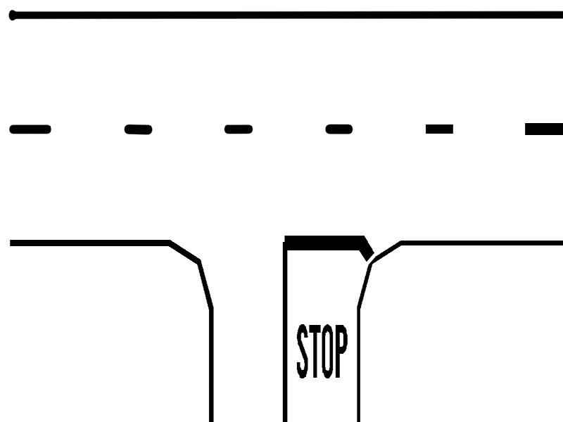 What is the meaning of the road marking in the image?