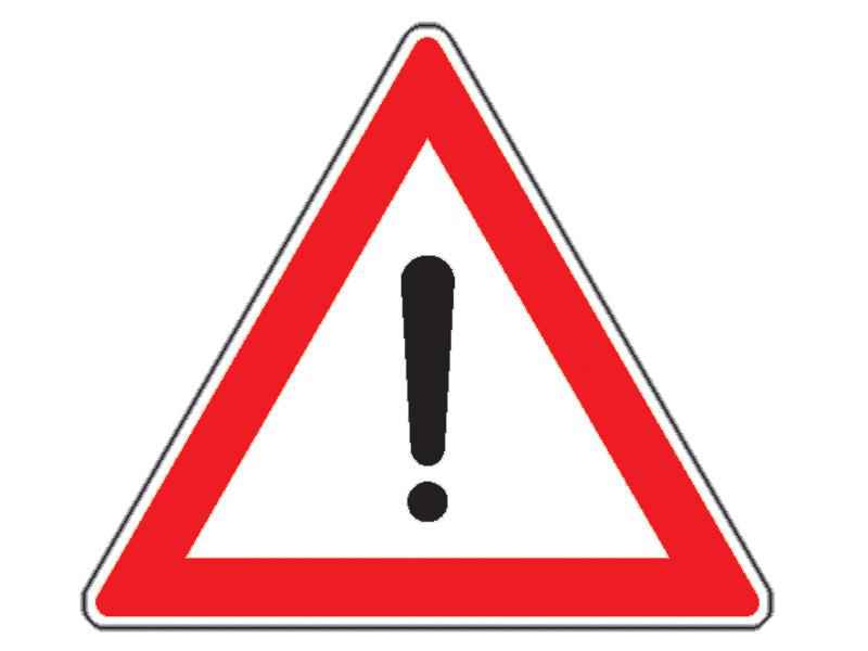 This sign warns you that there follows: