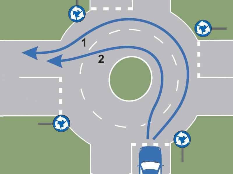 What is the recommended route for turning left?