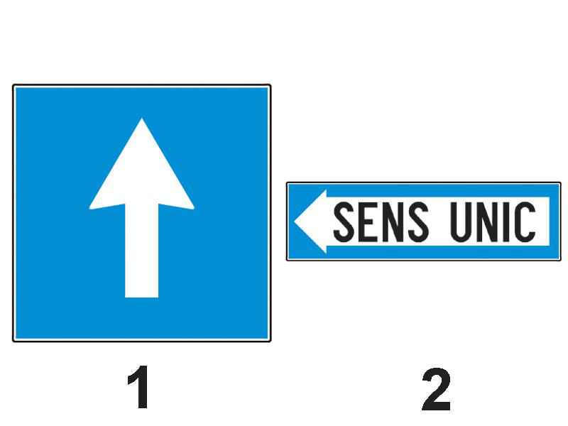 Specify which of the signs below indicate a roadway with one way: