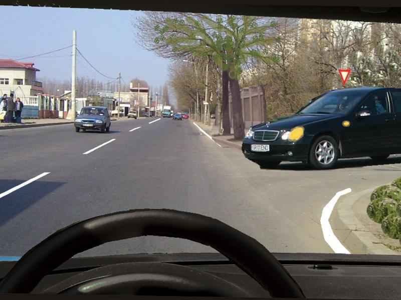 Must you give priority to the grey car if it turns left?