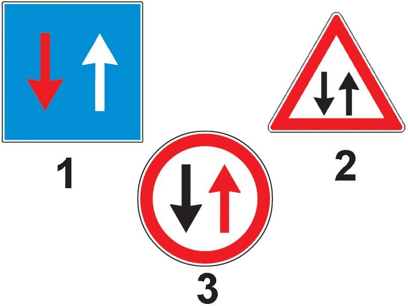 Which of the signs gives the priority of passage?