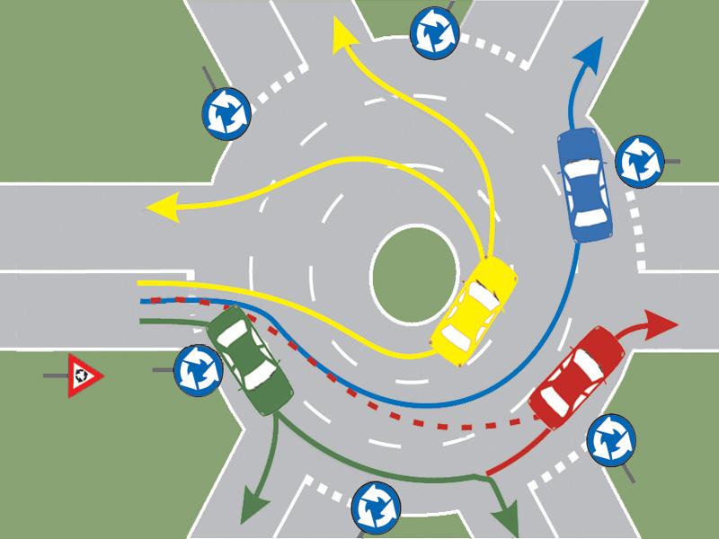 Which cars have positioned correctly to cross the presented intersection?
