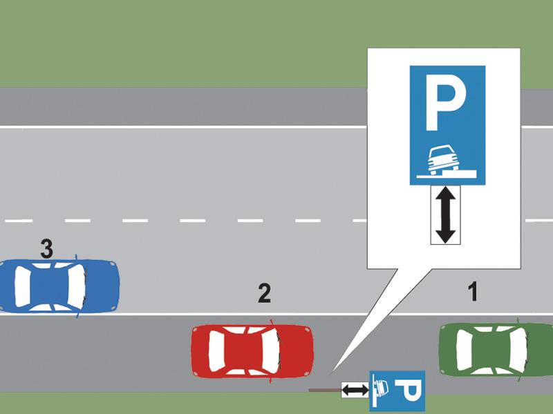 Which of the three motor vehicles parked correctly?