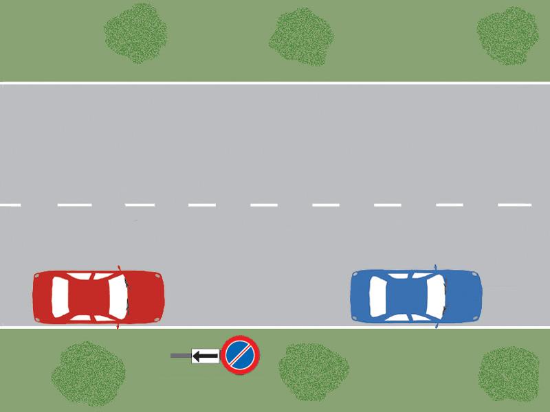 Which of the cars is waiting legally?