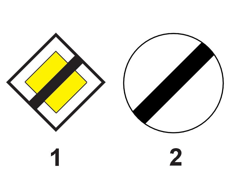 Which of the signs announces the end of the priority road?