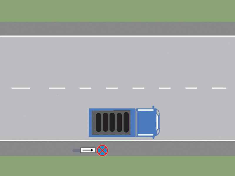 Has the truck in the picture stopped legally?