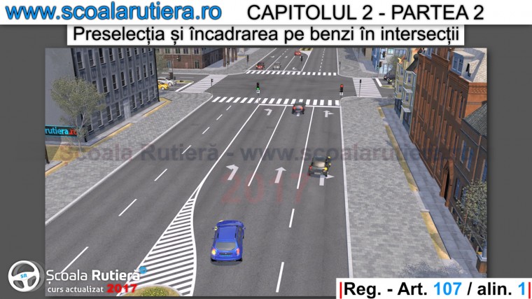 respectarea marcajelor si indicatoarelor de obligare in intersectii