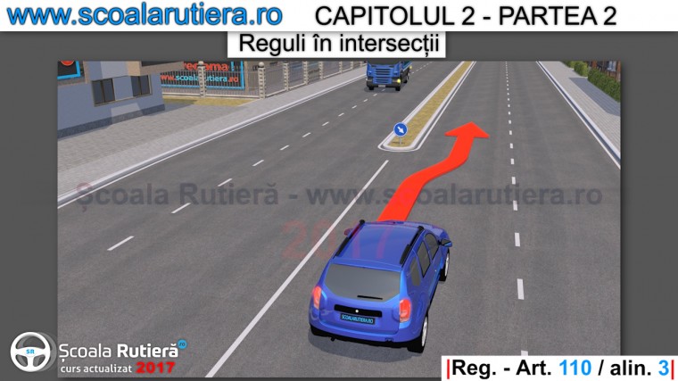 ocolirea obstacolelor din zona mediana se face prin partea dreapta