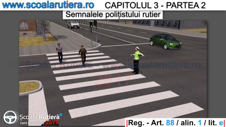 semnificatie pentru pietoni a rotirii bratului de catre politist