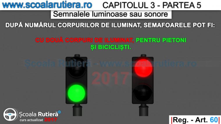 ordinea culorilor semaforului cu doua corpuri de iluminat