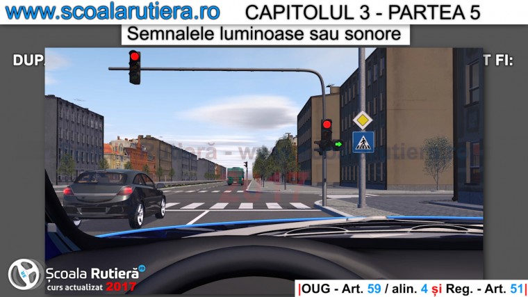 semnal verde suplimentar de culoare verde intermitenta