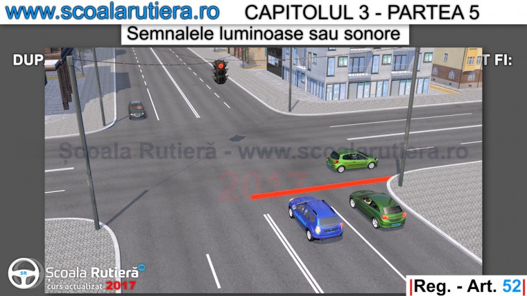 unde oprim la culoarea rosie a semaforului