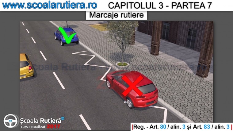 marcaj in zig zag de interzicere a stationarii