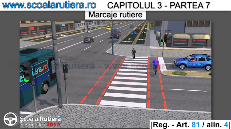 marcaj de traversare pentru biciclisti