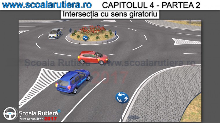 incadrare pentru parasirea sensului giratoriu pe a doua sau a treia iesire