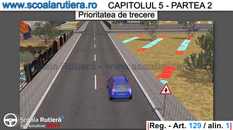 prioritatea la indicatorul intersectie cu un drum fara prioritate
