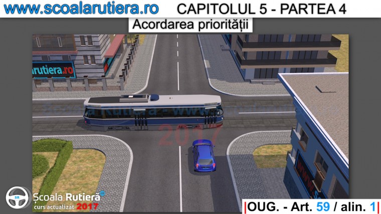 pierde prioritatea vehiclul care intalneste un tramvai aflat in mers in intersectiile nedirijate