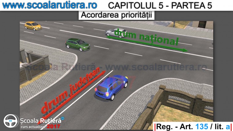 acorda prioritate cel ce intra pe un drum national