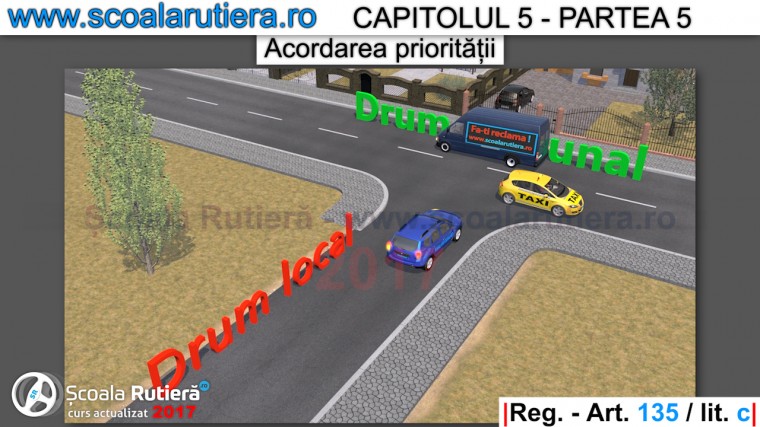 acorda prioritate cel ce intra pe un drum comunal