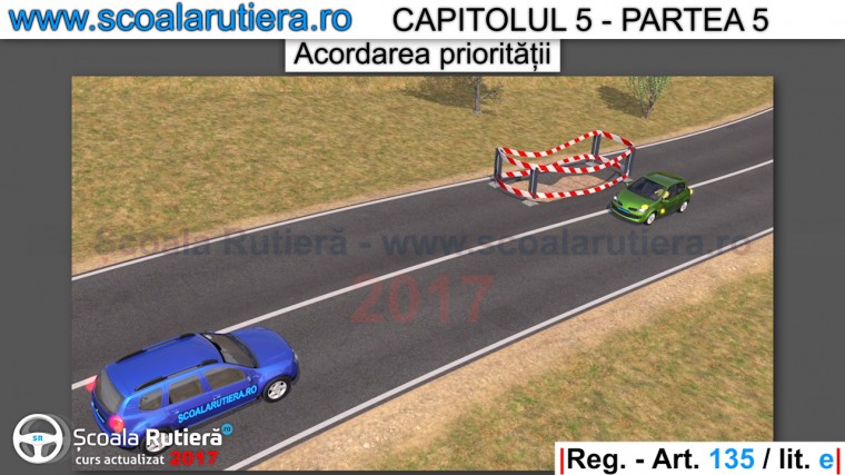 pierde prioritate acel ce coboara panta daca pe sensul celui care urca este un obstacol