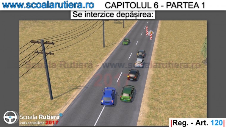 overtaking the queue of vehicles in waiting prohibited 