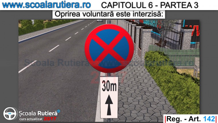 panou aditional oprirea interzisa pe o lungime de 30 de metri