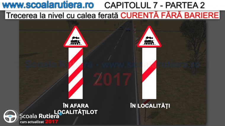 presemnalizare cale ferata fara bariere in localitate si in afara localitatii